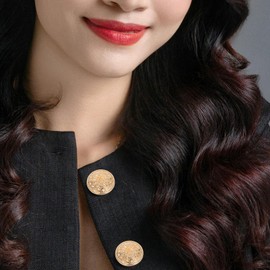 SUPVOX 30pcs 23mm Stylish Metal Buckle Hollow-out Button for DIY Sewing Crafts - Light Golden Decorative Buttons