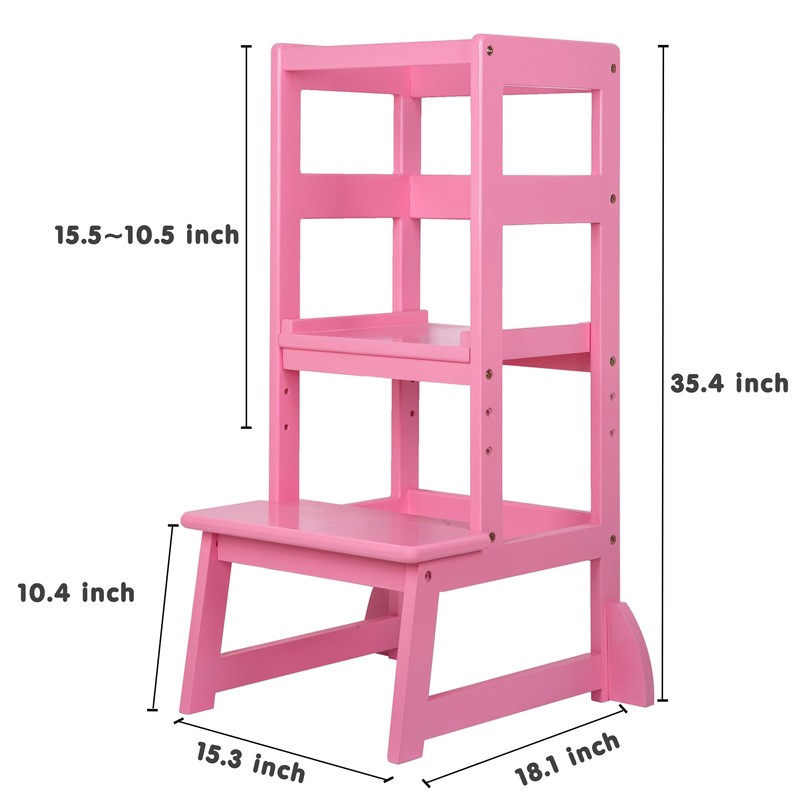 SDADI Mother's Helper Adjustable Height Kitchen Step Stool, Children Kids