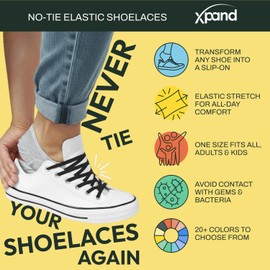 Xpand sistema de cordones elásticos sin cordones, talla única para todos los zapatos de adultos y niños