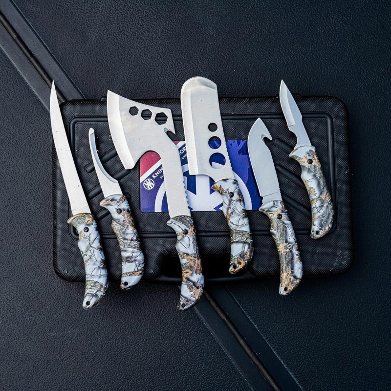 Hunting Deer Knife Set Field Dressing Kit Portable Butcher Game