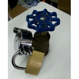 Orville Hose Bibb Lock with padlock Secures outdoor garden hose bibb faucet spigots