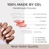 Uñas postizas Bonitiva cortas almendradas, gel suave blanco brillante reutilizable,