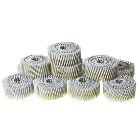 raseparter 3600 Count 15 Degree Full Round-Head Siding Nails 2-1/2 Inch x 0.092 Inch Ring Shank, Hot-Dipped Galvanized for Rough Nailing of Lathing and Sheathing Materials