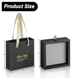 Aucuu Jewelry Gift Box, Portable Drawer Jewelry Box, Bracelets, Jewelry, Earrings and Necklace Gift Boxes, with Ribbon Handle, Packaging Box for Birthday, Wedding, Anniversaries, Valentine's Present