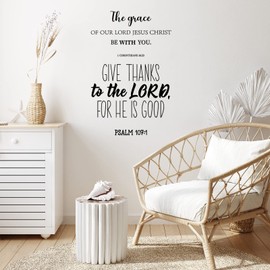 Sabary 12 Pcs Bible Verse Wall Decals Religious Scripture Wall Art Inspirational Quotes Wall Stickers Christian Peel and Stick Motivational Wall Decor for Bedroom Living Room(Classic Style)