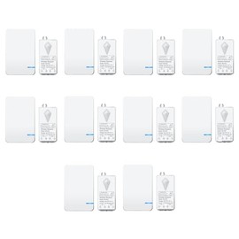NineLeaf Wireless Light Switch and Receiver Kit, Wireless Light Switch Kit, Wireless Switch, Remotely Adjustable, No Wiring Required, IP66 Waterproof, Suitable for Home and Office Use, 10PK