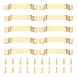 dophee 50Pcs Sawtooth Picture Hangers, Invisible Heavy Duty Photo Frame Hanging Hooks with Screws for Hanging Picture Paintings Canvas Artwork Clock Home Decoration, 2.05"x0.32", Gold
