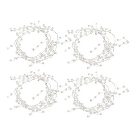 GLOGLOW Guirnalda de Cuentas de Cristal Transparente 4 Piezas de 125cm para Decoración de Bodas Navidad Centros de Mesa y Fiestas Hecha de Acrílico Brillante