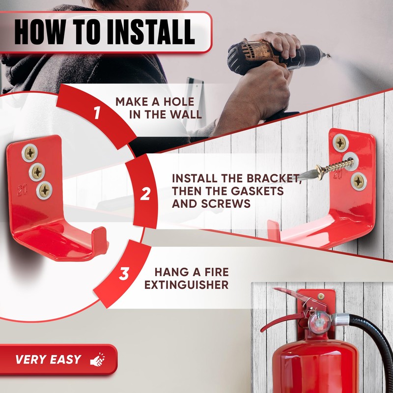 8Pcs Wall Mount for Fire Extinguisher - Fire Extinguisher Holder