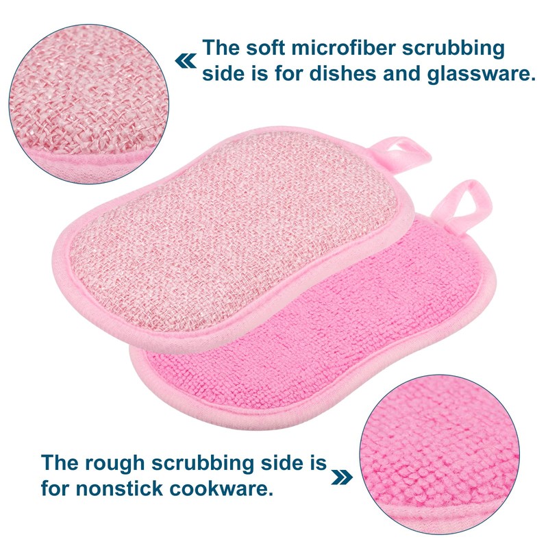 sourcing map Multipurpose Kitchen Dish Sponge Scrubber, 5 Pcs Non
