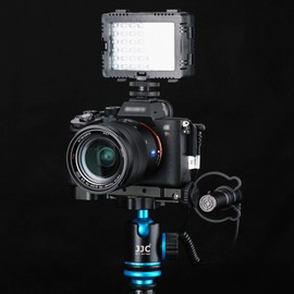 JJC GP-X1EM Metal Extension Grip for Sony A7RV A7R5 A7IV A1 A7SIII A7RIV A7R4 A7RIII A7III A7RII A7II A7SII A9 A9II Camera Mount with Microphone and LED Fill Light