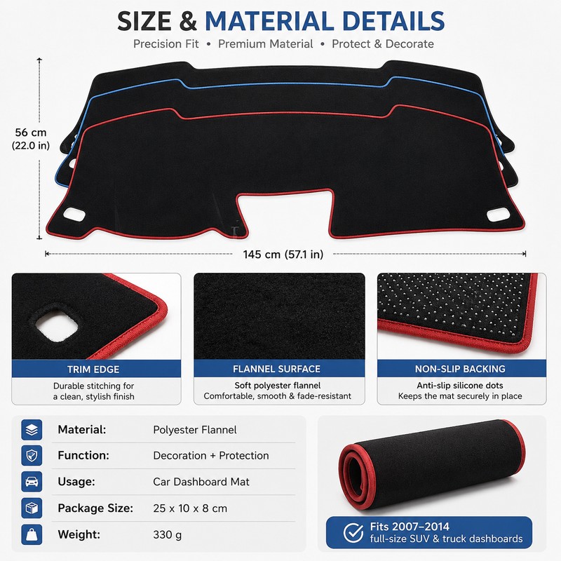 Dashboard Cover Mat for Chevy & GMC Trucks – Anti-Slip