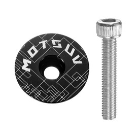 HARFINGTON 1 1/4" OD Bicycle Headset Stem Top Cap Aluminum Alloy Cycling Headset Cover Stem with M6 Bolt for Mountain Bicycle Road Bicycle MTB, Black