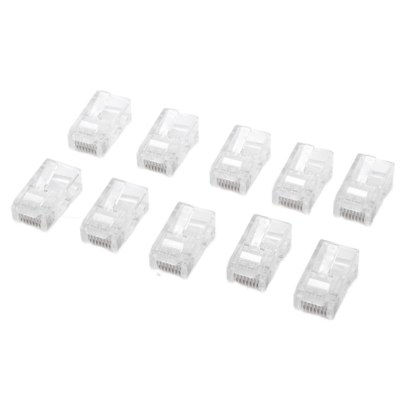 100Pcs Network Crystal Heads Gold Plated Strong Toughness Cable Connectors