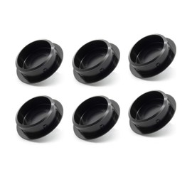 Pack of 6 Plastic Cover Plugs, 30 mm Hole Plugs, Pipe Cover, Plugs, Black, for Furniture Drilling