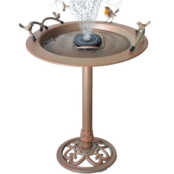 BSTGIFTS Metal Bird Bath - Cast Iron Birdbath 28.5" H,