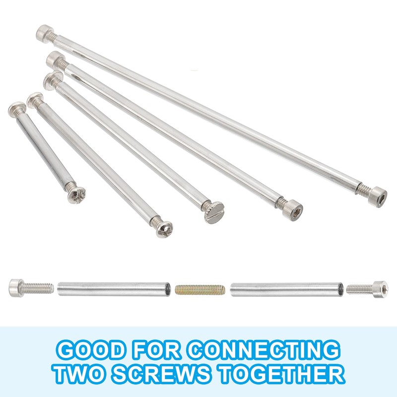 PATIKIL 60mm (2.4") Round Coupling Nuts Kit, M4 Threaded Connector