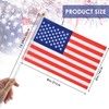 AhfuLife 100pcs American USA Flags on Sticks for 4th July