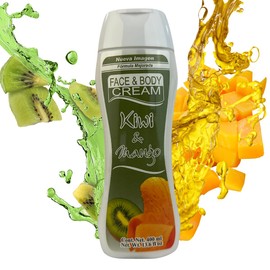 Crema Hidratante Corporal y Facial para Kiwi Mango 400ml | Piel Seca y Sensible | Rosa Mosqueta | Crema Humectante Cuerpo y Cara | Uso Diario.