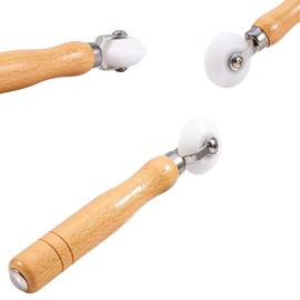 Wallpaper Seam Roller, 2 Pcs Wooden Handle Wallpaper Scorer Tools and Smoother Tool, Wallpapering Seam Sealer, Heavy Hand Pressure Roller for Home Decoration and DIY