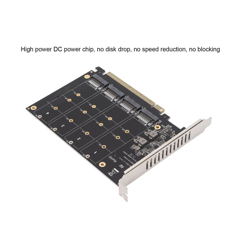 Adapter Card NVME M.2 to PCIE X16 4 Ports 32Gbps