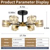 SHINELUX Modern Sputnik Chandelier, 6-Lights Crystal Semi Flush Mount Ceiling
