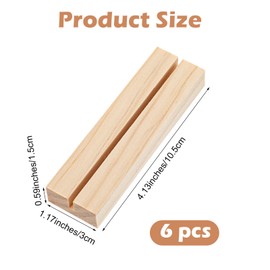 Wanmu 12 Pcs Wood Place Card Holders, Wood Photo Picture Card Holders, Wooden Table Number Stands, Wooden Menu Holder for Wedding Party Restaurant (Natural Pine, 4.13 x 1.17 x 0.59 Inches)