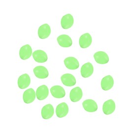 PATIKIL 8x6mm Glow Fishing Beads, 200Pcs Soft Plastic Oval Rubber Luminous Fishing Bait Eggs Rig Bead Tackle Lures Accessories with Storage Box, Green