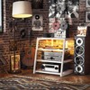 armocity 4-Tier AV Media Stand with Power Strips, Corner TV