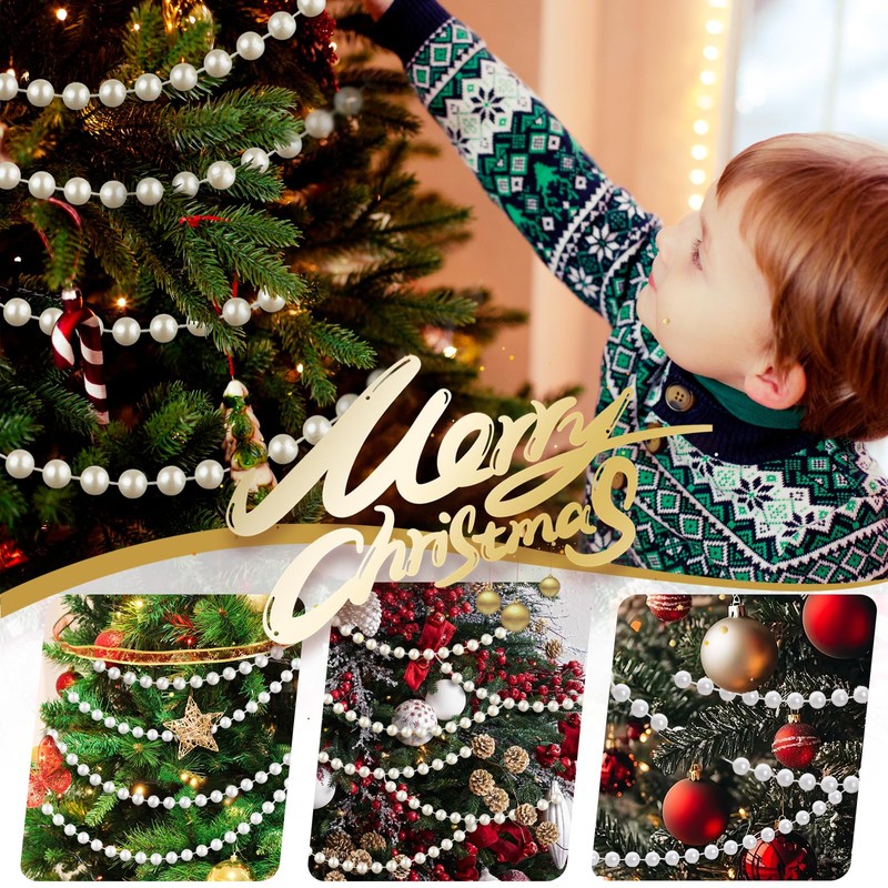 ZPEXRV 48 Feet Faux Pearl Beads Garland 8mm Craft String