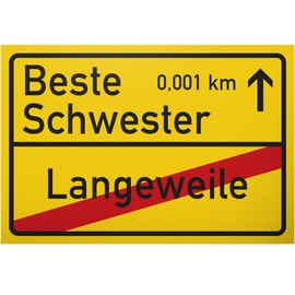DankeDir! Best Sister Place Sign 30 x 20 cm Sign – Door Sign – Room Sign Gift Idea – Cute Birthday Gift Sister Wall Decoration – Small Gift Siblings