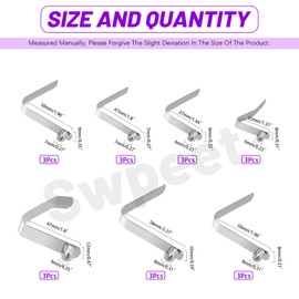 Swpeet 21Pcs 7Sizes Stainless Steel V-Shaped Push Button Spring Clips Assortment Kit, Single Pin Kayak Paddle Snap Spring Clips, Silver Lock Tube Pole Clips for Tent, Umbrella, Camping