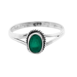 Koral Jewelry Created Emerald Vintage Look Ring 925 Sterling Silver US Size 5 6 7 8 9 (7)