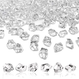 Nurila 200 Stück Glassteine Deko Steine, Dekosteine für Vasen, Kristall Deko Diamantene Hochzeit für Vase Füller, Tabelle streuen, Party Gunst, Hochzeit Dekoration, Acryl Kristallsteine 14 * 11mm