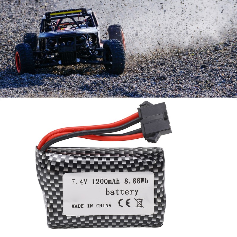 RC Lithium Battery 7.4V 1200mAh 8.88Wh with SM‑5P Plug Long