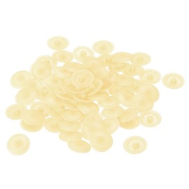 TA-VIGOR 120Pcs Screw Cap Covers, 11.8 x 3.3mm Plastic Screw Decorative Caps Cross Head Clip On Covers for Phillips Cam Lock Nut Self-Tapping Screw, Light Beige