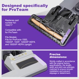 HASME 104217 Vacuum Cleaner Drive Belt Replacement for ProTeam Fits for ProForce 1500 1500XP 15XP 1200XP HEPA and 1500XP HEPA Upright, 2-Pack