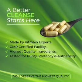 TM NATURALS Colon 14 Day Cleanse – Support Gut Health, Cleanse and Detox - Finest Herbs Like Psyllium Hush, Cascara Sagrada & Senna Leaf – 28 Capsules - 2 Bottles