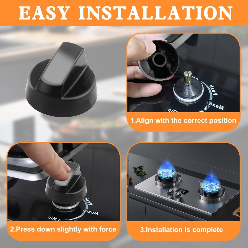 Oupdate 4 Pcs Cooker Knobs Replacement Oven Knobs Universal for
