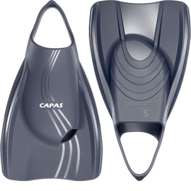 CAPAS Pro Swim Training Fins with Mesh Bag, Silicone Short Professional Swimming Fins, Left-Right Customized Open Heel Flippers for Adult Men and Women