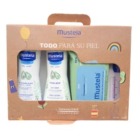 Kit De Higiene Mustela Para Bebes Crema Ponada Toallas 4pzs Blanco