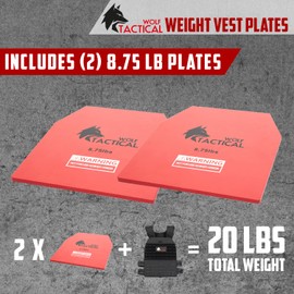 WOLF TACTICAL Weight Vest Plates – 5.75/8.75/14.5/19.75LB Pairs – Weighted Plates for Vest – Strength Training, Running, Walking, Workouts, Men & Women