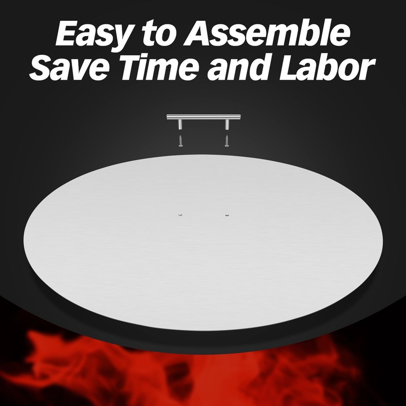 Dollate Fire Pit Lid 28 inch Drop-in Fire Pit Cover