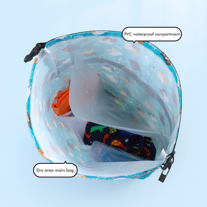 Kids Dry Wet Separated Swimming Bag Portable Waterproof Backpack Gym