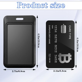 40 Pack Black Hard Plastic ID Badge Holder with Clear Window, Vertical Name Tag Card Holder, Sliding Card Case Protector for ID Credit Cards Proximity Key Cards Passes