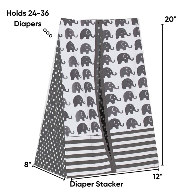 Bacati - Elephants White/Gray 10 pc Crib Bedding Set with