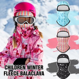 AYPOW Kids Thermal Balaclava, Winter Multifunction Windproof Warm Ski Mask Cycling Balaclava Full Face Cover Under Helmet Hat with Neck Warmer, for 2-8 Years Boys Girls Children Winter Outdoor Sports