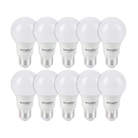Tecnolite - Pack de 10 Focos LED Modelo A19, Focos Ahorradores, 8.5 Watts de Potencia, con Base E27, 800 lumens, Iluminación Interiores, Color de Luz 