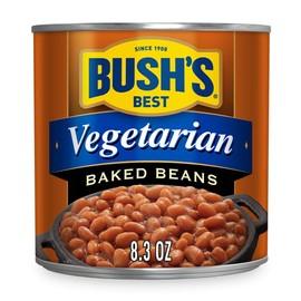 BUSH'S BEST Vegetarian Baked Beans- Canned Beans, Baked Beans,Kosher, Source of Plant Based Protein and Fiber, Low Fat, Gluten Free 8.3 OZ (Pack of 3)