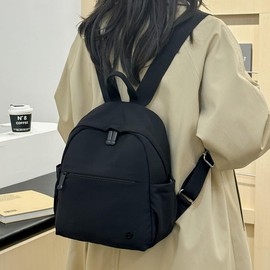 JIANLINST Mini Backpack for Women, Fashion Small Backpacks for Ladies Girls Lightweight Nylon Casual Travel Daypacks (Black)